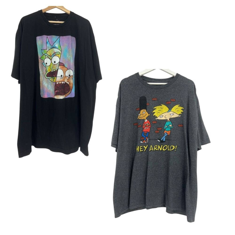 T-shirts 3X mens Rick and Morty adult swim Hey Arnold nickelodeon unisex